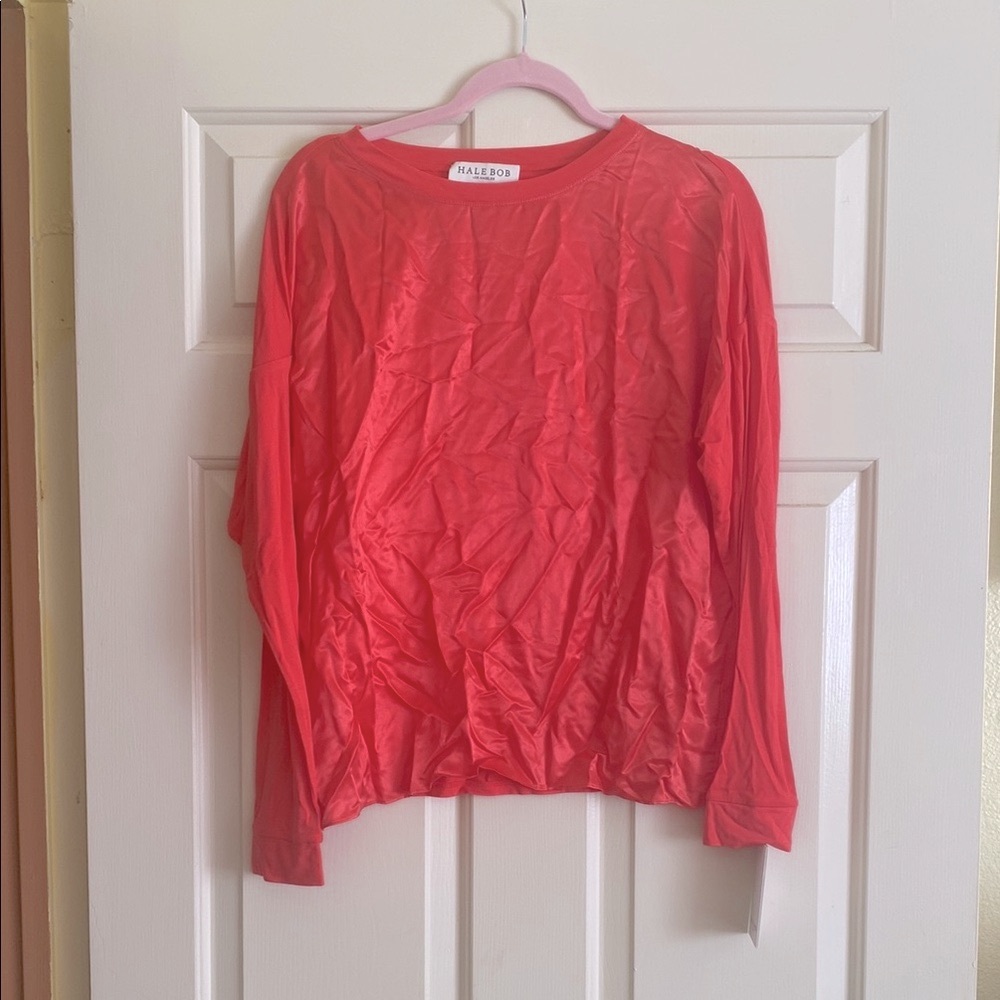 NWT Hale Bob Coral Long Sleeve Top, Size M